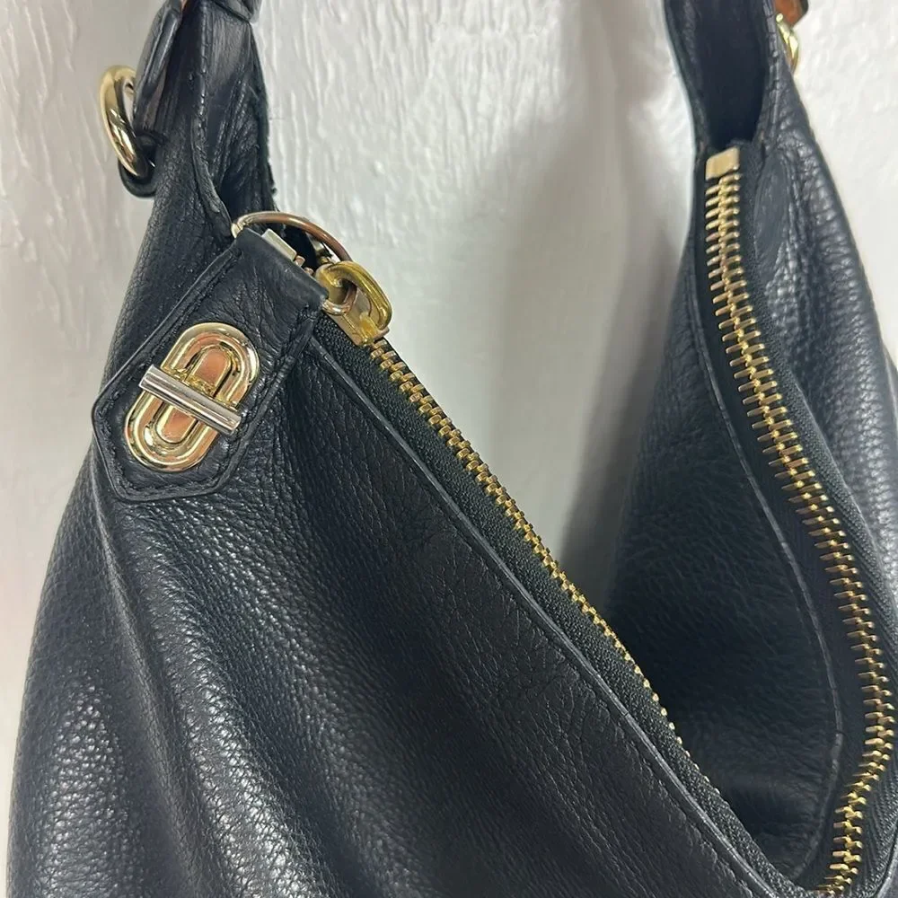 Reed Krakoff Black Leather Gold Tone Hardware Hobo Bag